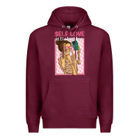 Burgundy self love is the best love Premium Hoodie - MaliasSmallBusiness
