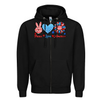 Black peace love america Zipper Hoodie - HRA Design Shop