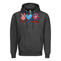 Charcoal Heather peace love america Zipper Hoodie - HRA Design Shop