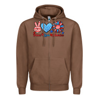 Chestnut peace love america Zipper Hoodie - HRA Design Shop