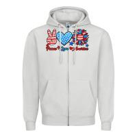 Dove Grey peace love america Zipper Hoodie - HRA Design Shop