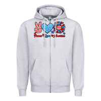 Heather Grey peace love america Zipper Hoodie - HRA Design Shop
