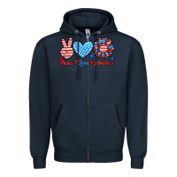 Navy peace love america Zipper Hoodie - HRA Design Shop
