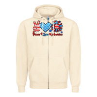 Sandshell peace love america Zipper Hoodie - HRA Design Shop