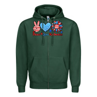Sports Green peace love america Zipper Hoodie - HRA Design Shop