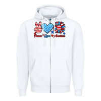 White peace love america Zipper Hoodie - HRA Design Shop