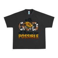Pigment Black with god al things ara possible Urban Heavy Tee - texasbilliewilder