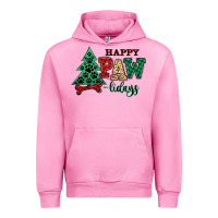 Fuchsia Pink happy pawlidays christmas pets Urban Hoodie - MaliasSmallBusiness