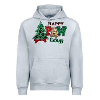 Heather Grey happy pawlidays christmas pets Urban Hoodie - MaliasSmallBusiness