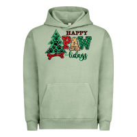Pigment Oil Green happy pawlidays christmas pets Urban Hoodie - MaliasSmallBusiness