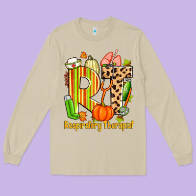 Fall Rt Respiratory Therapist Long Sleeve Tee Designed By Zillion Design Studio