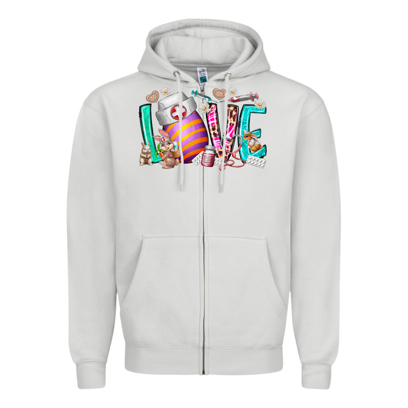 Love Easter Day Nurse Zipper Hoodie by RacoonDesign | Teevron