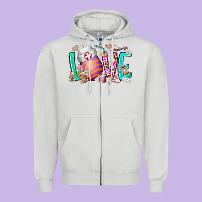 Love Easter Day Nurse Zipper Hoodie Designed By Racoondesign