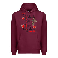 Burgundy for god so loved the world Premium Hoodie - MaliasSmallBusiness