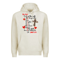 Oatmeal Heather for god so loved the world Premium Hoodie - MaliasSmallBusiness