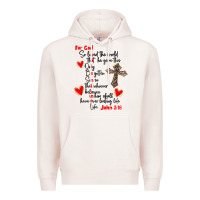 Pale Pink for god so loved the world Premium Hoodie - MaliasSmallBusiness