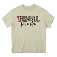 Mossy thankful for coffee Heavy Core Tee - CowhideDigitalArt