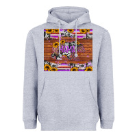 Heather Grey mama bear sunflowers purple Heavyweight Hoodie - Jasminsmagicworld