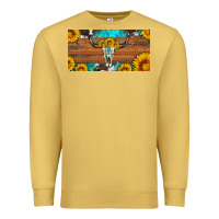 Antique Gold longhorn bull skull license plate Premium Sweatshirt - Artiststas