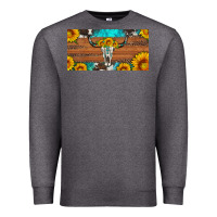 Charcoal Heather longhorn bull skull license plate Premium Sweatshirt - Artiststas