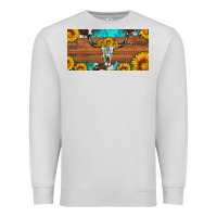 Longhorn Bull Skull License Plate Premium Sweatshirt | Teevron