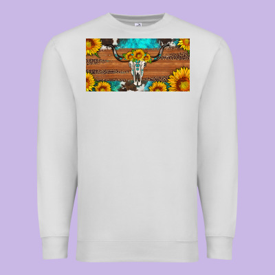 Longhorn Bull Skull License Plate Premium Sweatshirt Designed By Artiststas