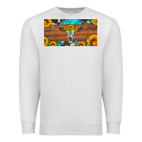 Oatmeal Heather longhorn bull skull license plate Premium Sweatshirt - Artiststas
