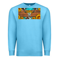 Ocean Blue longhorn bull skull license plate Premium Sweatshirt - Artiststas