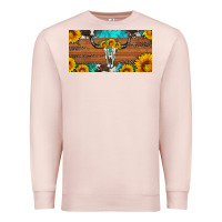 Pale Pink longhorn bull skull license plate Premium Sweatshirt - Artiststas