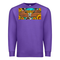 Purple longhorn bull skull license plate Premium Sweatshirt - Artiststas