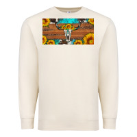 Sandshell longhorn bull skull license plate Premium Sweatshirt - Artiststas