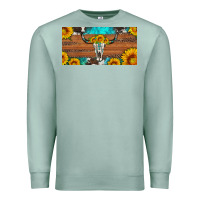Seafoam longhorn bull skull license plate Premium Sweatshirt - Artiststas