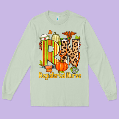 Fall Rn Registered Nurse Long Sleeve Tee Designed By Zillion Design Studio
