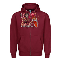 Burgundy love is the closet thing to magic Zipper Hoodie - RacoonDesign