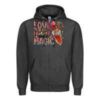 Charcoal Heather love is the closet thing to magic Zipper Hoodie - RacoonDesign