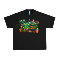 Black christmas trees with football Urban Heavy Tee - Zillion Design Studio