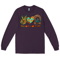 Plum peace love thankful Long Sleeve Tee - RanaPortraitStore