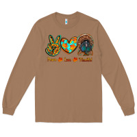 Toasted Coconut peace love thankful Long Sleeve Tee - RanaPortraitStore