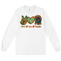 White peace love thankful Long Sleeve Tee - RanaPortraitStore