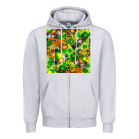 Heather Grey St. Patrick's Donkey With Shamrock Seamless Zipper Hoodie - FaDigitalArtStudio