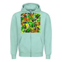 Seafoam St. Patrick's Donkey With Shamrock Seamless Zipper Hoodie - FaDigitalArtStudio