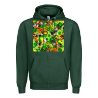 Sports Green St. Patrick's Donkey With Shamrock Seamless Zipper Hoodie - FaDigitalArtStudio