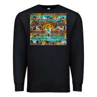 Black longhorn bull skull cowhide leopard turquoise Premium Sweatshirt - Artiststas