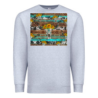 Heather Grey longhorn bull skull cowhide leopard turquoise Premium Sweatshirt - Artiststas