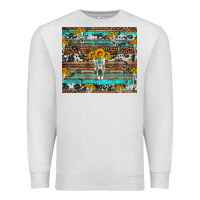 Oatmeal Heather longhorn bull skull cowhide leopard turquoise Premium Sweatshirt - Artiststas