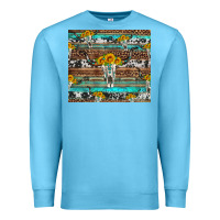 Ocean Blue longhorn bull skull cowhide leopard turquoise Premium Sweatshirt - Artiststas