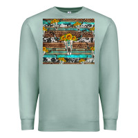 Seafoam longhorn bull skull cowhide leopard turquoise Premium Sweatshirt - Artiststas