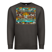 Smoke longhorn bull skull cowhide leopard turquoise Premium Sweatshirt - Artiststas