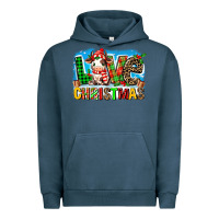 Pigment Midnight Navy love christmas cow Urban Hoodie - MaliasSmallBusiness