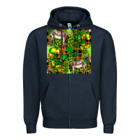 Navy St. Patrick's Donkey With Leprechaun Hat Seamless Zipper Hoodie - FaDigitalArtStudio